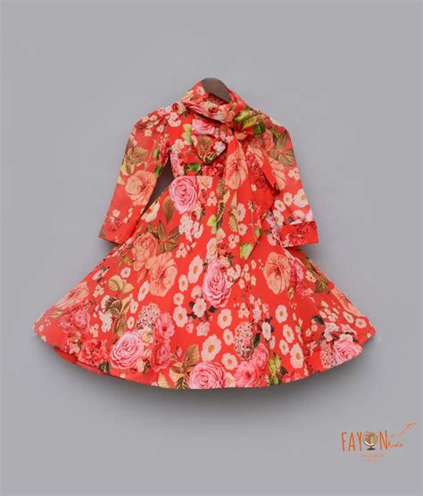 Red Floral Gown for Girls – FayonKids