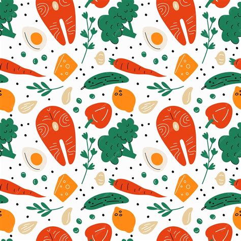 Premium Vector | Healthy food seamless pattern Diet nutrition products ...