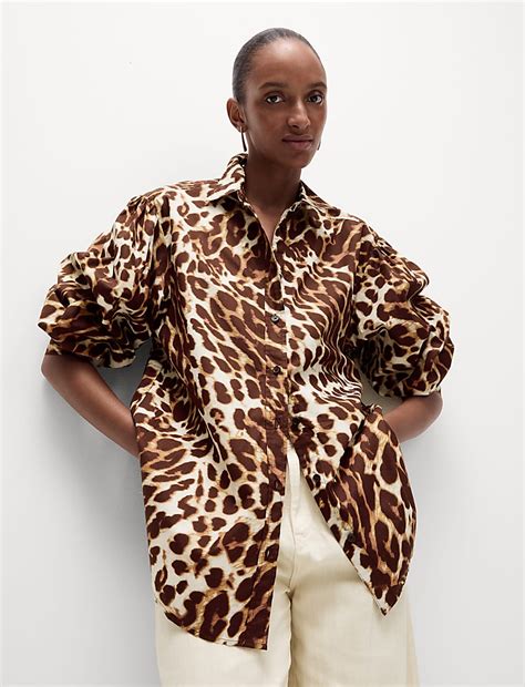 Buy Pure Cotton Animal Print Collared Shirt at Marks & Spencer