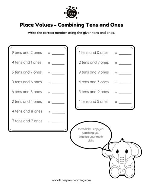 Place Values Combining Tens And Ones - Little Sprout