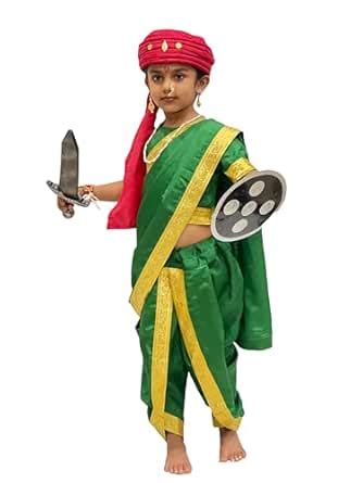 Buy SHIV VESH BHUSHA ® Satin Rani Laxmi Bai Costume For Girls,Jhasi Ki ...