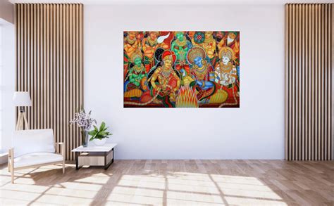 SCPmarts Kerala Mural Art Canvas Painting Framed | Kerala Painting Wall ...