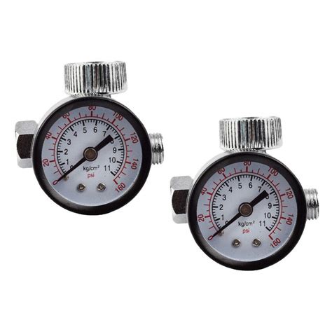 PRAV® 2x Dial 1/4" Tool Compressor Mini Air Regulator Pressure Gauge ...