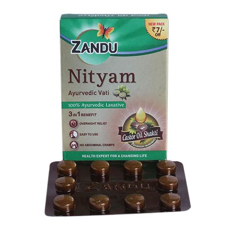 Zandu Nityam Ayurvedic Laxative, 10 Tablets Price, Uses, Side Effects ...