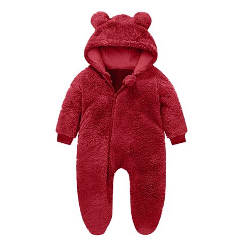 bbymog Baby Girl Winter Clothes Fleece Warm Baby Snowsuit Long Sleeve ...