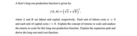 Image result for Long Run Production Function