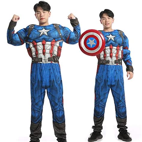Adult Superhero Captain America Muscle Costume - RentMyCostume