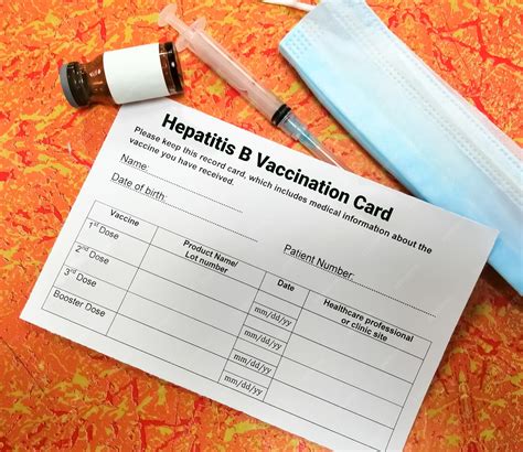 Stop hepatitis b concept or hepatitis b vaccination record card ...