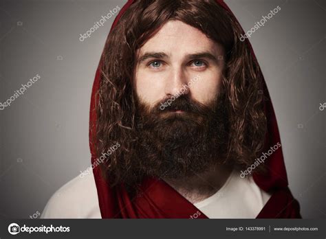 Jesus Christ with long hair Stock Photo by ©gpointstudio 143378991