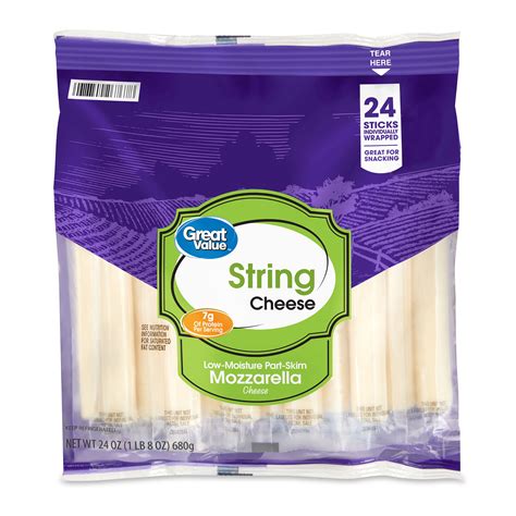 Dairy Free? Great Value Low-Moisture Part-Skim Mozzarella String Cheese ...
