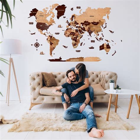 3D Wooden World Maps • The Map Store