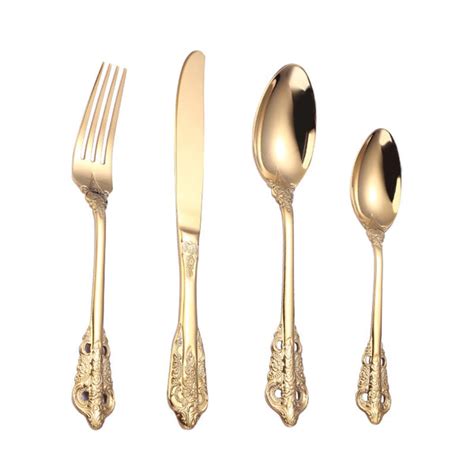 Gold Cutlery Set - Luxury Gold Forks And Spoons | Nestasia