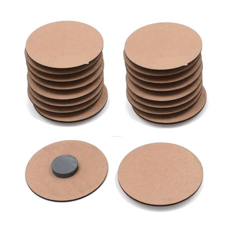 Maitri™ Set of 100 MDF Wood Round Craft Magnet - Plain MDF Fridge ...