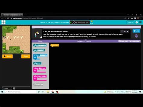 Image result for Code.org Lesson 19 Harvesting with Conditionals