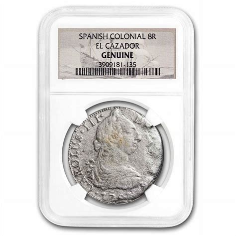 Spanish Colonial El Cazador Shipwreck Silver 8 Reales Genuine NGC ...