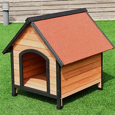 Buy Tangkula Dog House, Wooden Pet Kennel, Outdoor Weather Waterproof ...