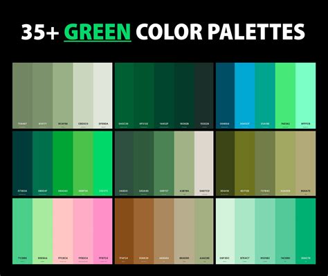 35+ Best Green Color Palettes with Names and Hex Codes - CreativeBooster