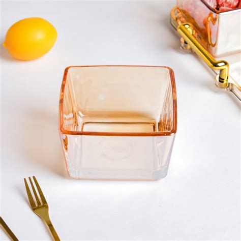 Amber Glassware Set of Bowls Spoons Tumbler