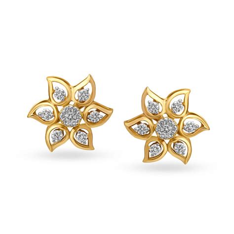 Lustrous Diamond 7 Stone Stud Earrings