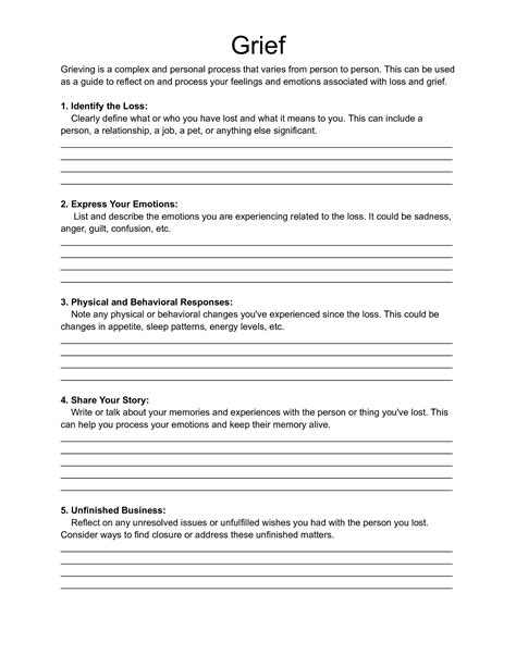 Grief Worksheets Printable Activity Worksheet For Grieving Children