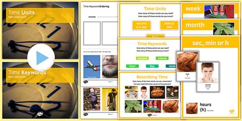 Maths Intervention Time Unit and Keywords Pack