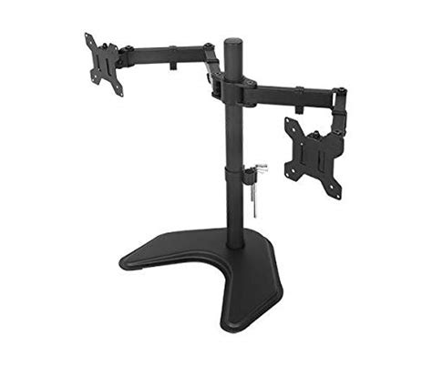 Rife Dual Monitor Stand, Free Standing Desk Mount for 2 Monitors up to ...
