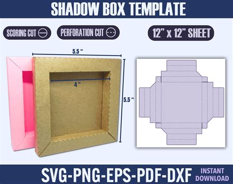 Image result for Paper Shadow Box Frame Template Free