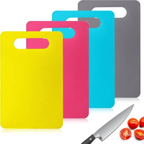 Premium Flexible Cutting Board Set - BPA Free 4 Color-Coded Mats ...