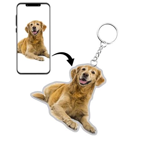 SAVRI Personalized Acrylic Pet Keychain with Pet Image-Photo ...
