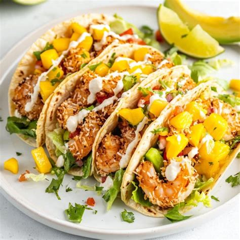 Coconut Shrimp Tacos with Mango Salsa - Insanely Good