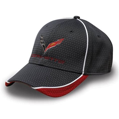 Corvette Hat/Cap - Hex Pattern - Graphite/Red : C7 Stingray - Walmart.com