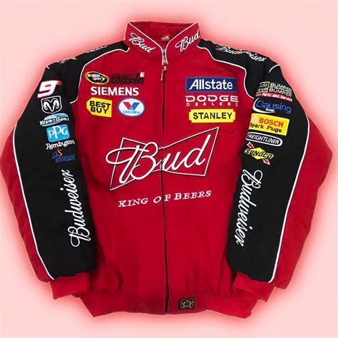 Vintage Budweiser Racing Jacket - Aesthetic Y2K Retro Biker Racer Spor ...
