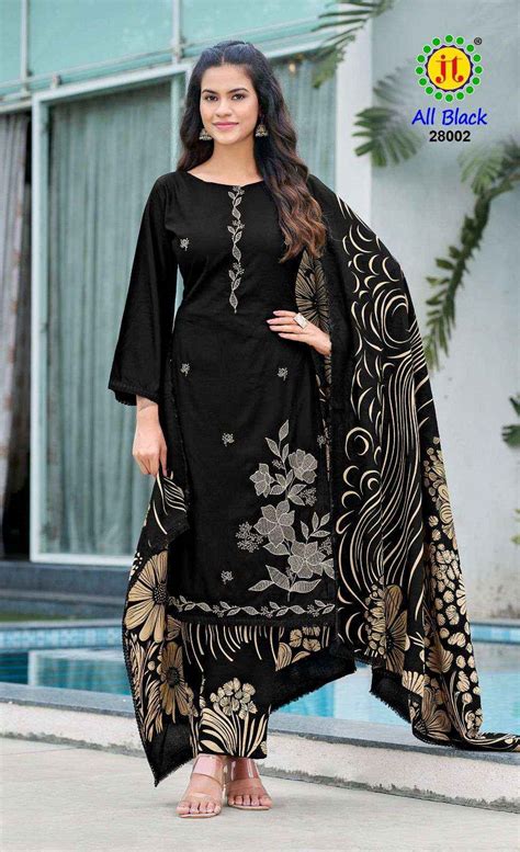 Jt All Black Vol 28 Premium Wear Rayon Suit Catalog Suppliers