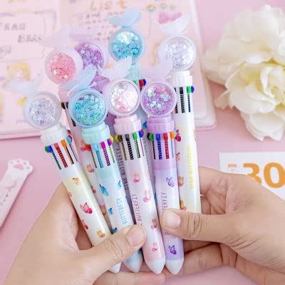 VR Creatives 10 in 1-color ballpoint pen Student push-type colored pen ...