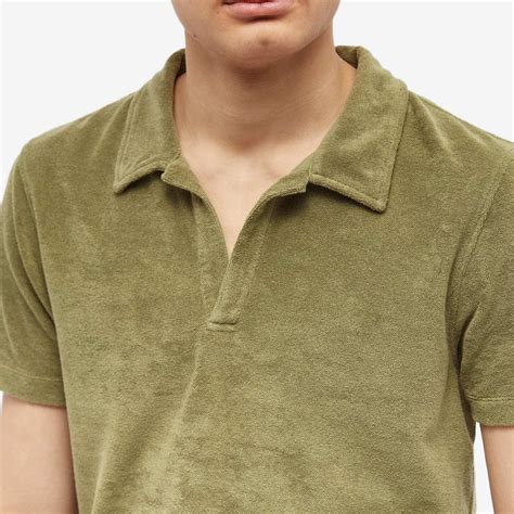 Harmony Men's Tao Terry Cloth Polo Shirt in Khaki Harmony