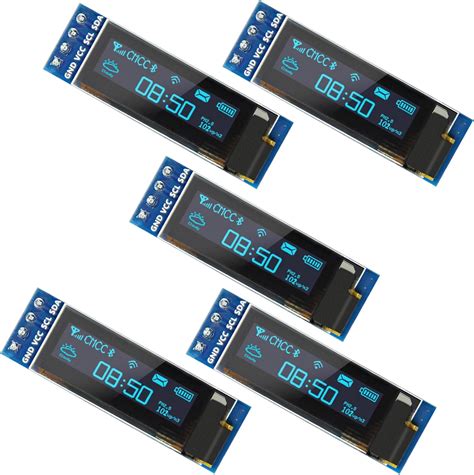 IPistBit 5 Pcs 0.91 Inch I2C OLED Display Module, 128x32 India | Ubuy