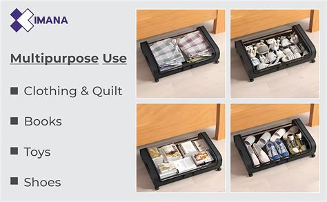 KIMANA Under The Bed/Sofa Home Storage Organizer Box For Large Clothes ...