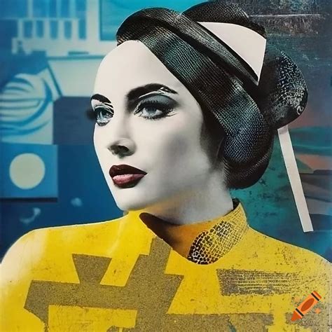 Intriguing collage of photorealistic women and textures on Craiyon