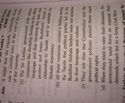 Q Explain majoritarianism in Sri Lanka? - Brainly.in