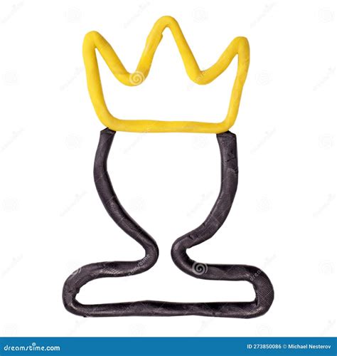 Man in Crown Plasticine Figure Isolated on White Stock Photo - Image of ...