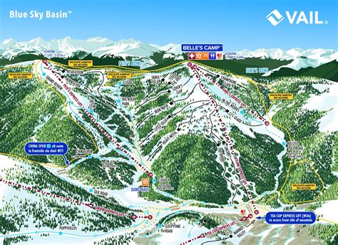 Vail (blue Sky Basin) Resort Licensed Trail Map - Medium Canvas Print ...