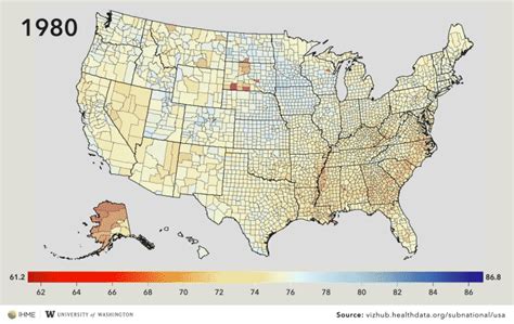 Image result for Life Expectancy by County Map