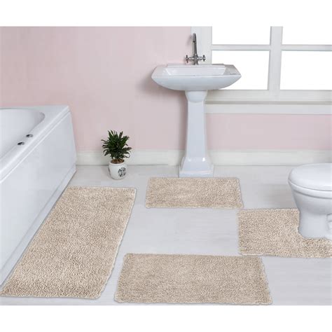 Home Weavers Fantasia Bath Rug 100% Cotton Non-Slip Bathroom Rug Set ...