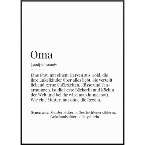 Personalisiertes Definition Oma Poster | MY FAM POSTER