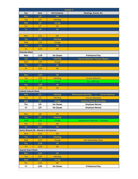 Marquette University Academic Calendar - Preschool Calendar Printable