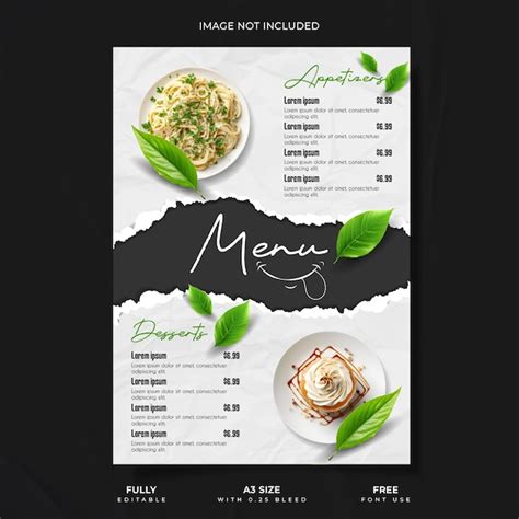Delicious food menu template | Premium Vector