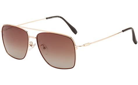 Ted Smith Polarized Aviator Unisex Sunglasses - (TSS-1260S_BRN|57|BROWN ...