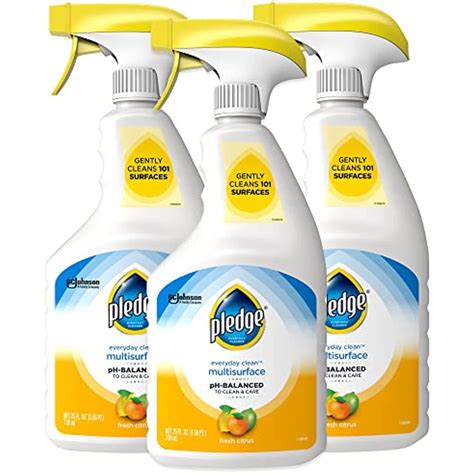 Pledge Multi Surface Cleaner Spray, Citrus Scent, pH-Balanced, 25 oz ...