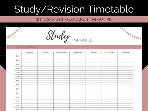 Image result for Study Timetable