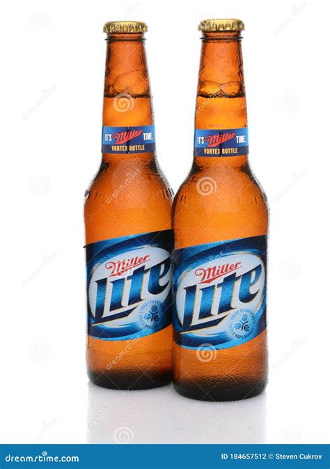 Two Miller Lite Bottles with Condensation Editorial Photography - Image ...